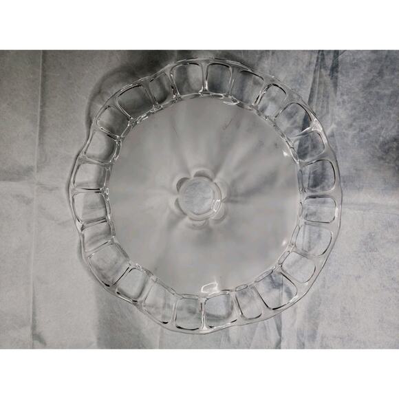 Beautiful Vintage Duncan Miller Frosted Glass Platter 14" & Bowl 11" Round - Picture 5 of 12